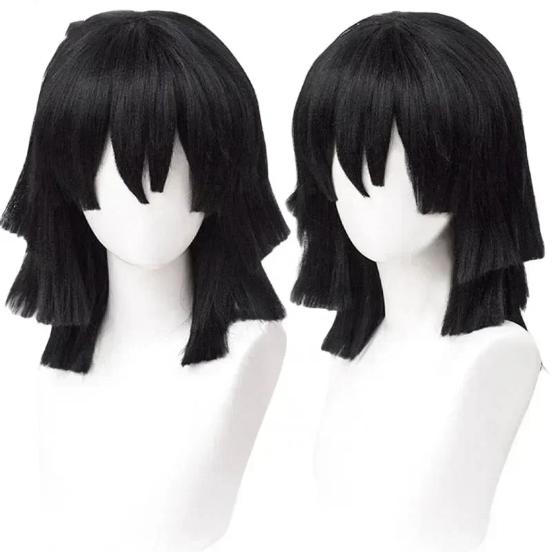 Cosplay Anime Black Hair - Peluca de Cosplay Iguro Obanai 2026