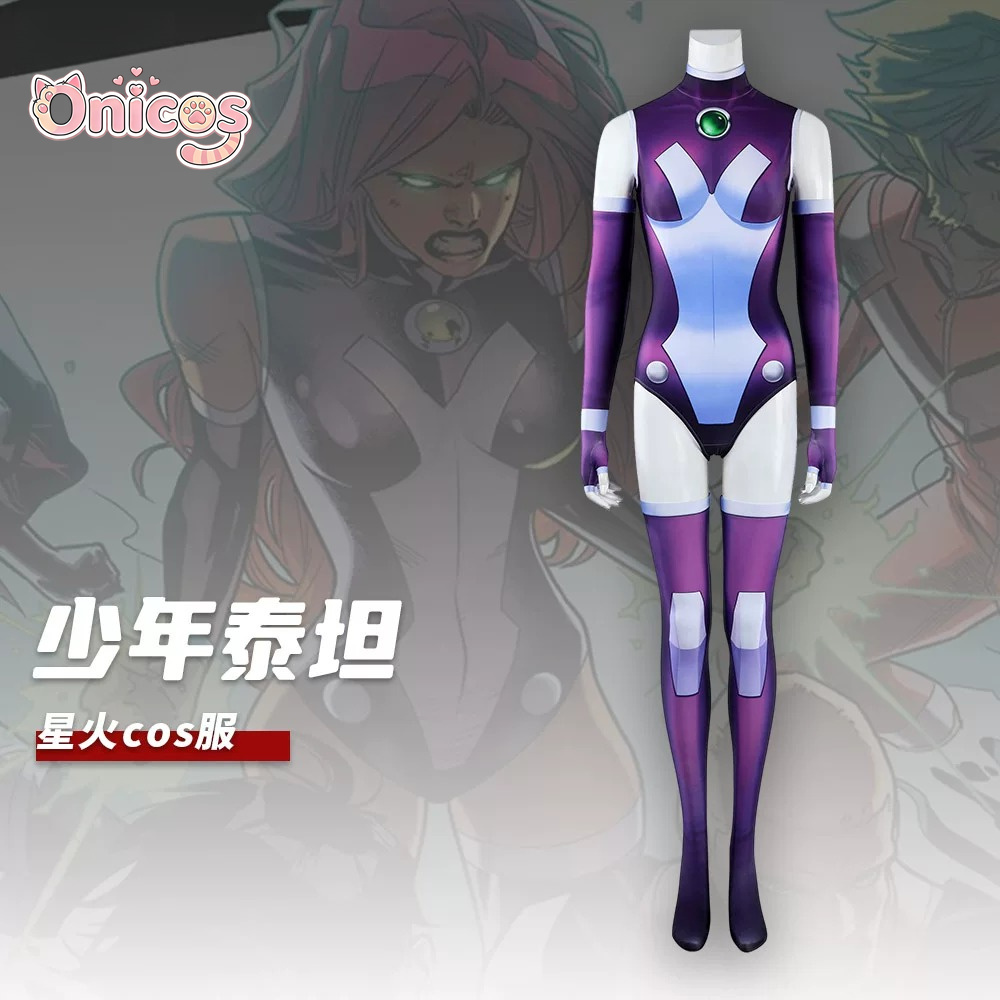 Anime Cosplay Bodysuit - Starfire de Teen Titans, Koriand'r ‌