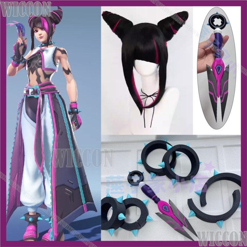 Cosplay Anime Black Hair - Kiriko Juri juego Han Over juego