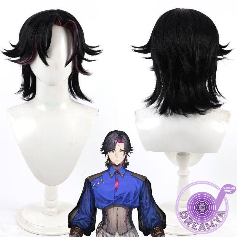 Cosplay Anime Black Hair - Peluca de cosplay Vezalius Bandage vtuber,