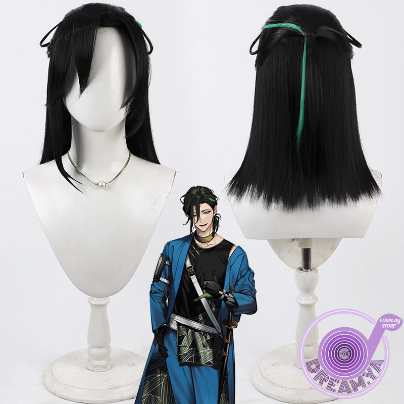 Cosplay Anime Black Hair - Peluca de Cosplay de Sasanuki Touken