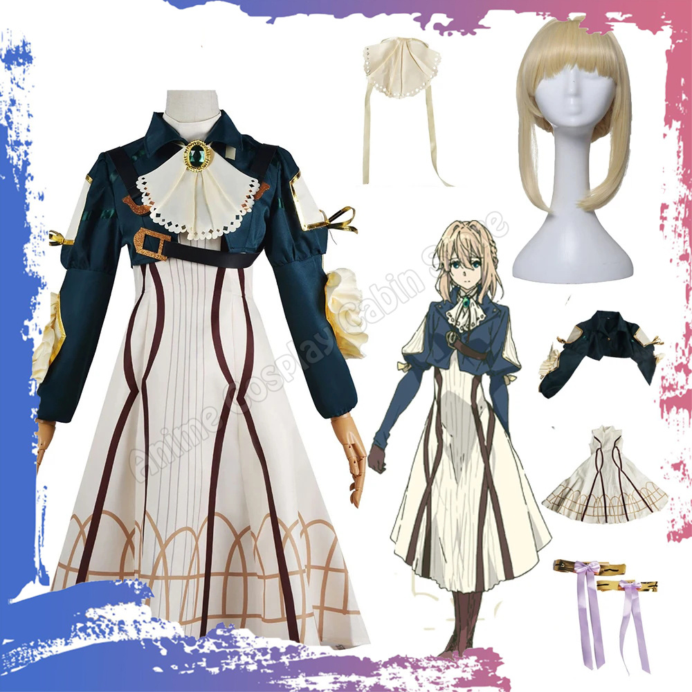 Violet Evergarden Dress - Disfraz de Anime Violet Evergarden, peluca