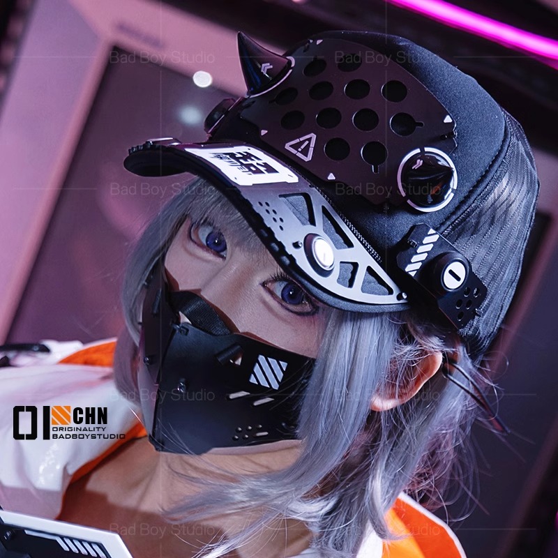Anime Cosplay Mask - Máscara de Cosplay Cyberpunk para mujer,