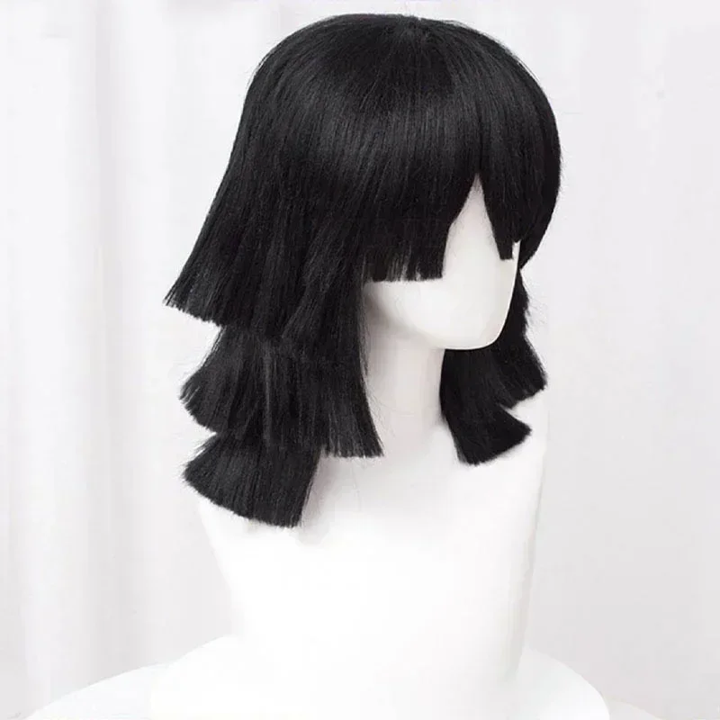 Peluca de Cosplay Iguro Obanai - Cosplay Anime Black Hair reseña y precio