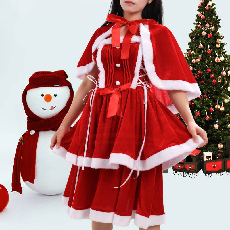 2025 Falda navideña Vestido CO - Anime Cosplay Little Girl reseña y precio